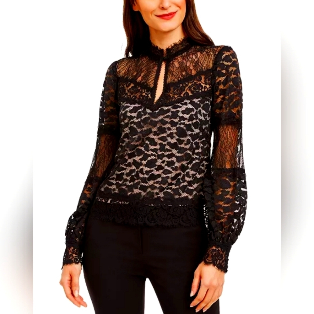 Nanette Lapore Leopard‎ Lace Blouse MSRP $395
